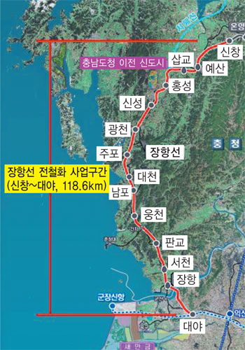 장항선 복선전철 내년 본격 추진